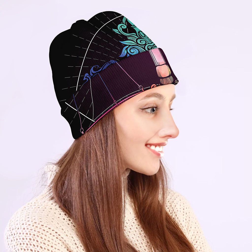 Colorful Libra Sign Print Beanie