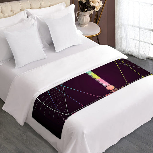 Colorful Libra Sign Print Bed Runner