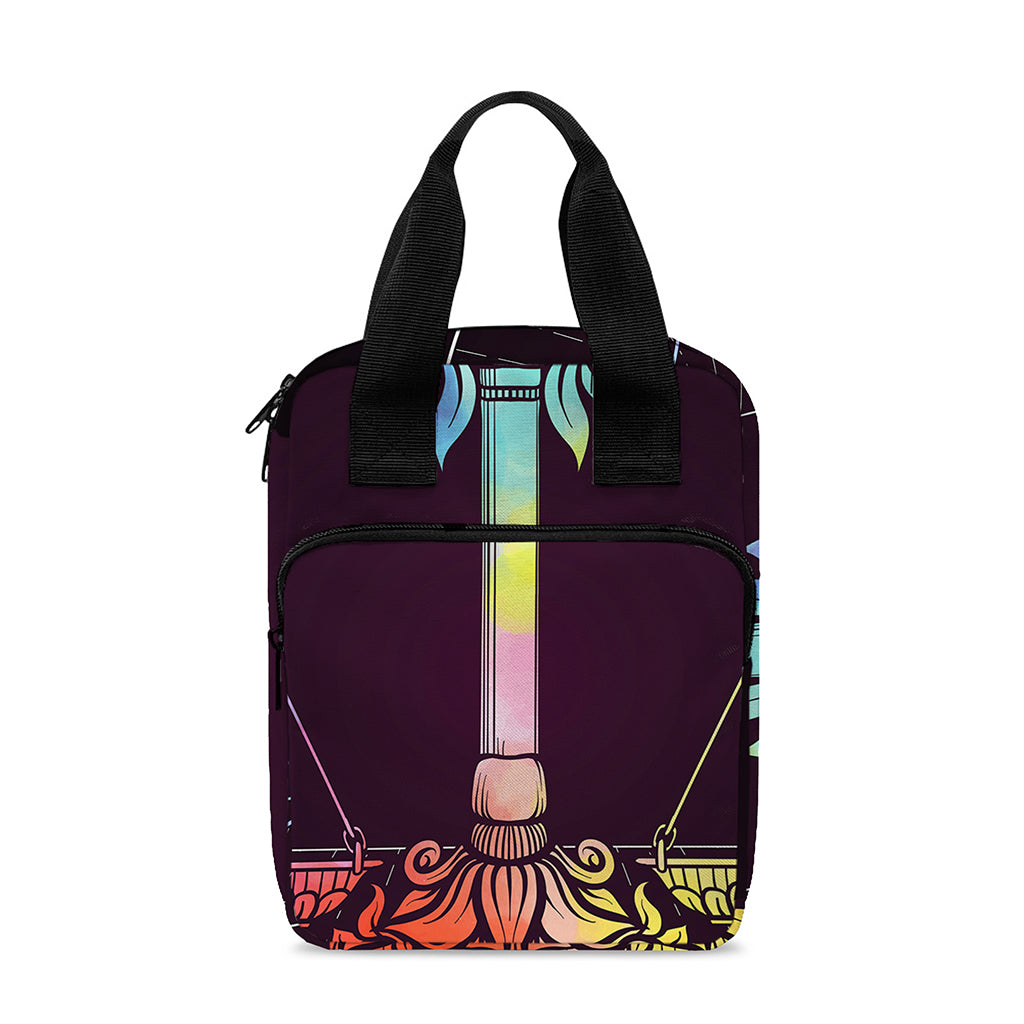 Colorful Libra Sign Print Bible Tote Bag