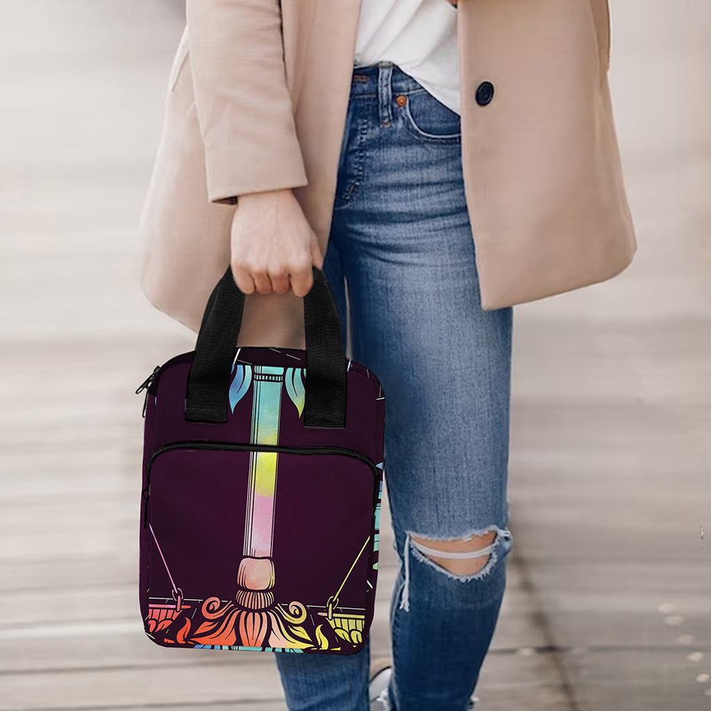 Colorful Libra Sign Print Bible Tote Bag