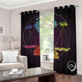 Colorful Libra Sign Print Dimout Grommet Curtains
