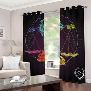 Colorful Libra Sign Print Blackout Grommet Curtains