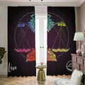 Colorful Libra Sign Print Dimout Pencil Pleat Curtains
