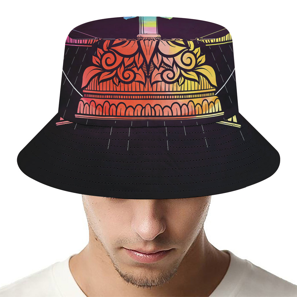 Colorful Libra Sign Print Bucket Hat