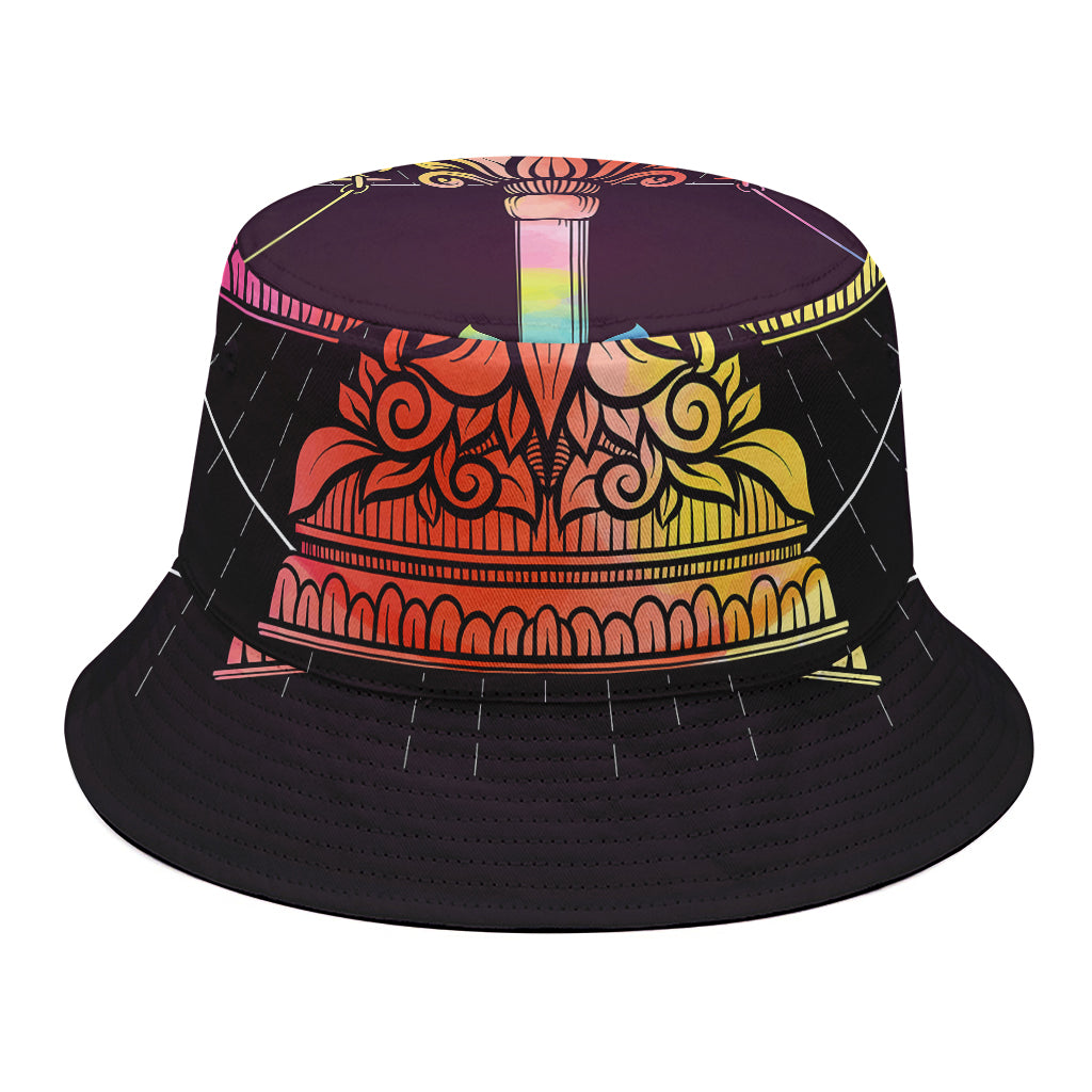 Colorful Libra Sign Print Bucket Hat