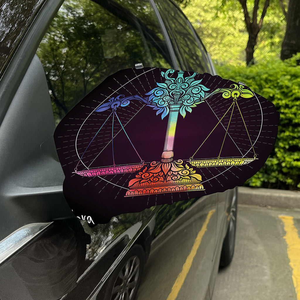 Colorful Libra Sign Print Car Side Mirror Covers