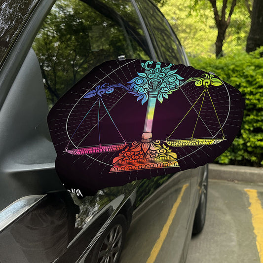 Colorful Libra Sign Print Car Side Mirror Covers