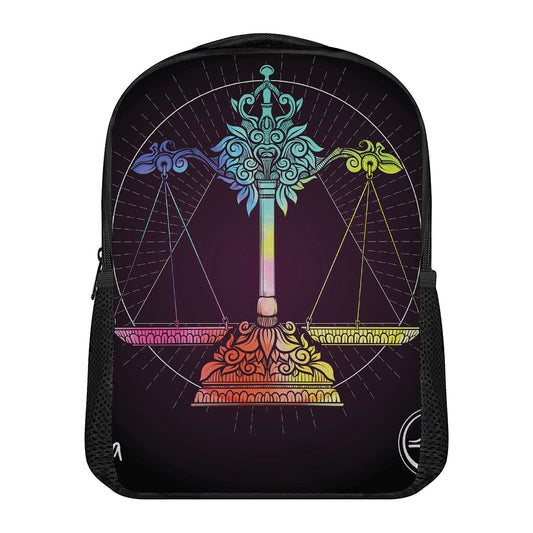 Colorful Libra Sign Print Casual Backpack