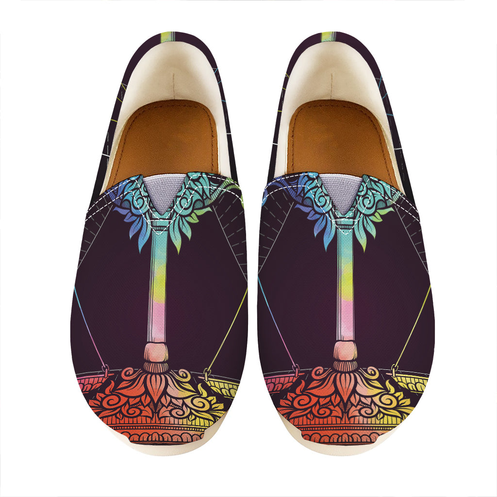 Colorful Libra Sign Print Casual Shoes