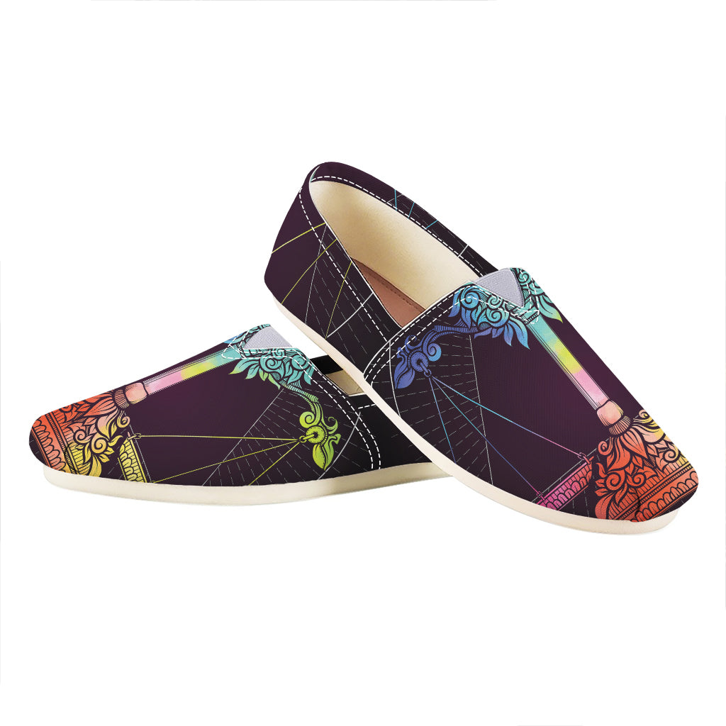 Colorful Libra Sign Print Casual Shoes