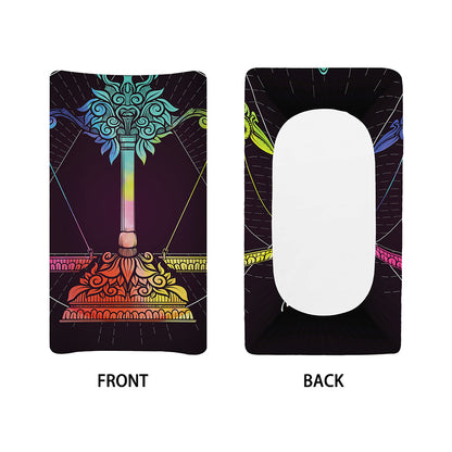 Colorful Libra Sign Print Changing Pad Cover