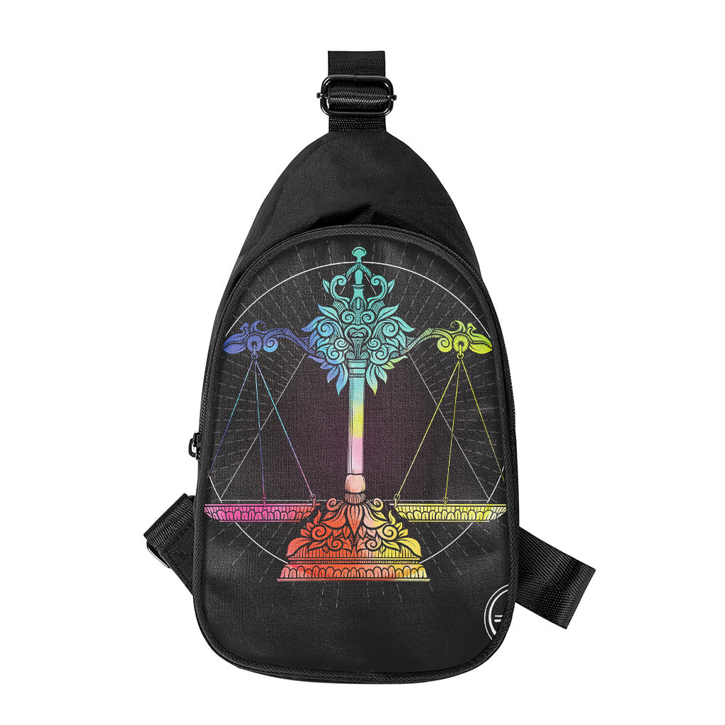 Colorful Libra Sign Print Chest Bag