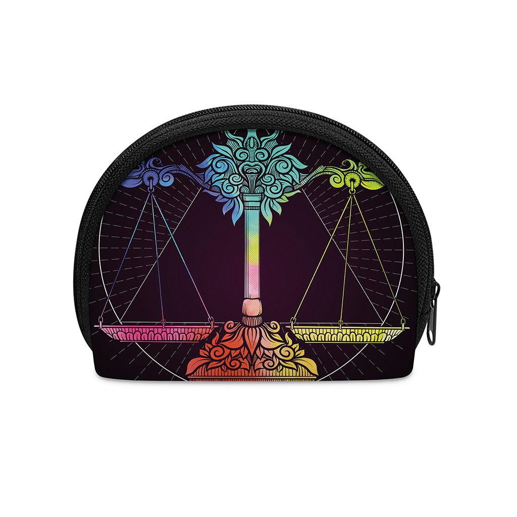 Colorful Libra Sign Print Coin Purse