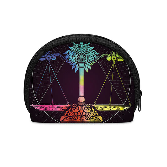 Colorful Libra Sign Print Coin Purse