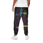 Colorful Libra Sign Print Cotton Pants