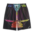 Colorful Libra Sign Print Cotton Shorts