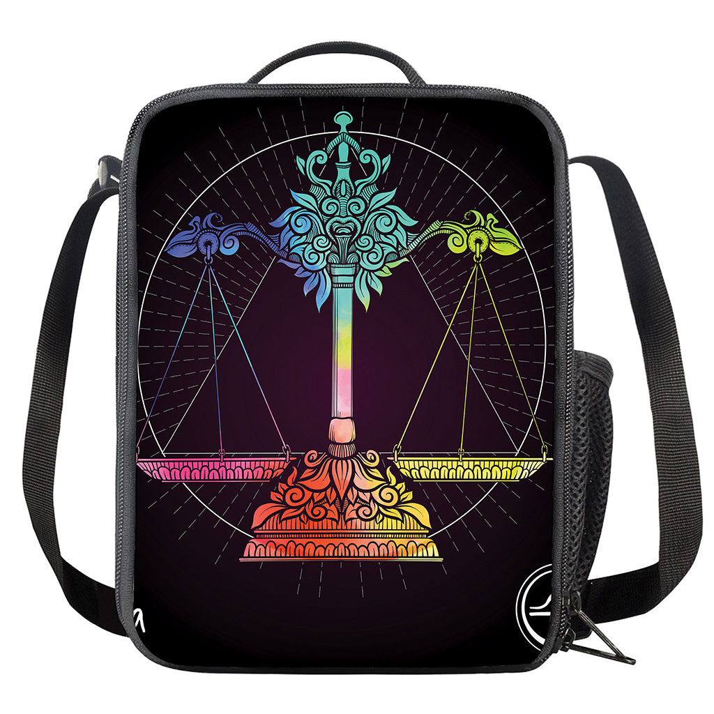 Colorful Libra Sign Print Crossbody Lunch Bag