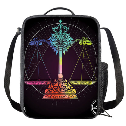 Colorful Libra Sign Print Crossbody Lunch Bag