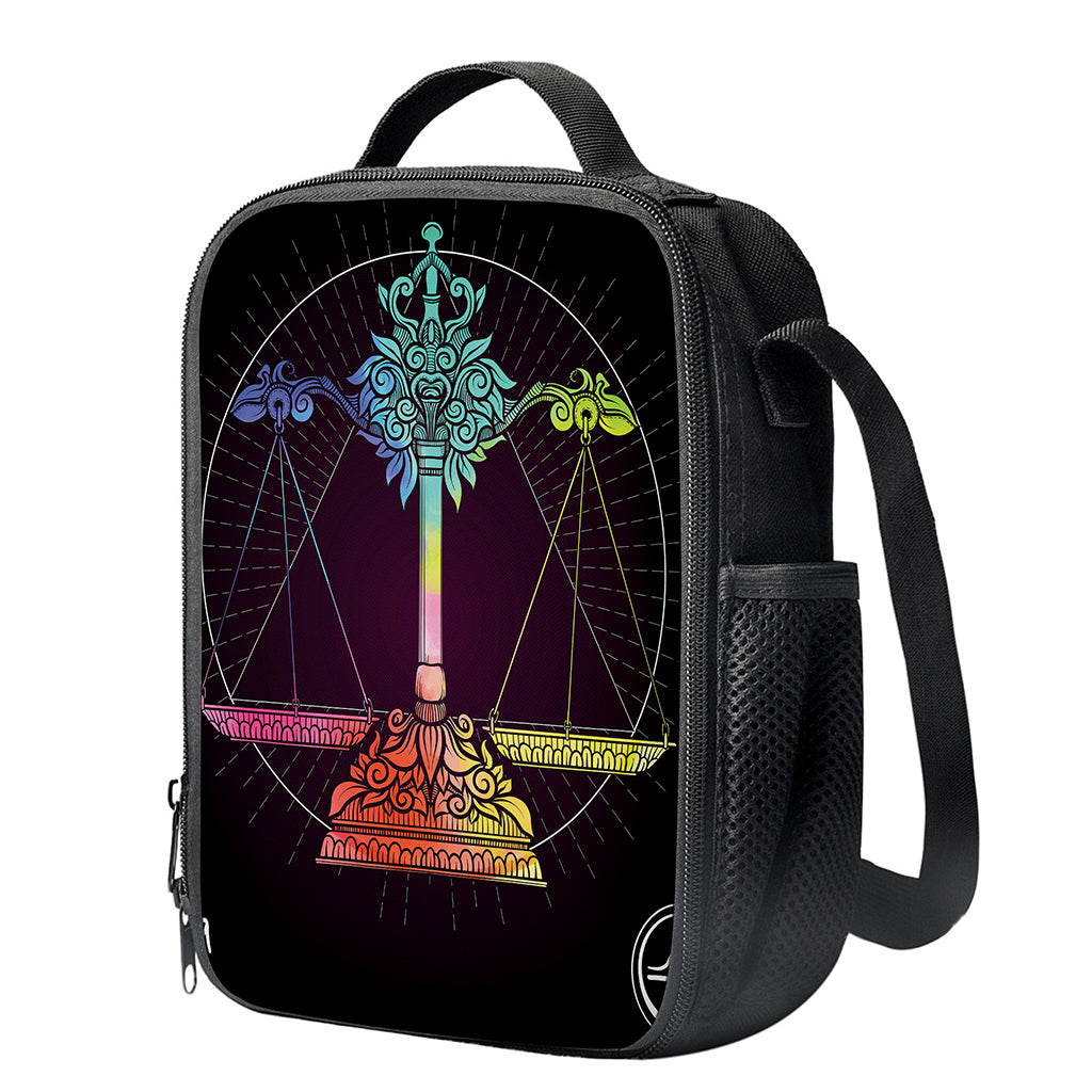 Colorful Libra Sign Print Crossbody Lunch Bag