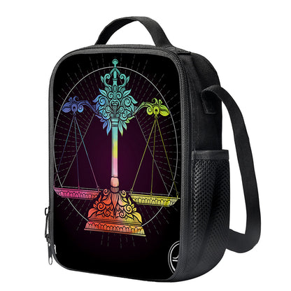 Colorful Libra Sign Print Crossbody Lunch Bag