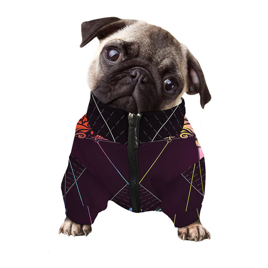 Colorful Libra Sign Print Dog Zip Up Jacket
