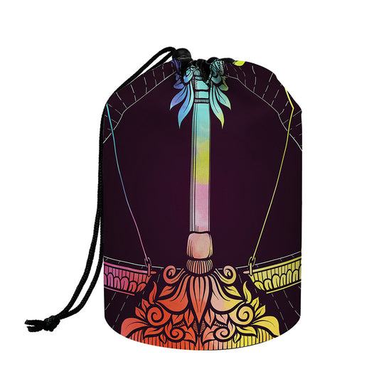 Colorful Libra Sign Print Drawstring Makeup Bag