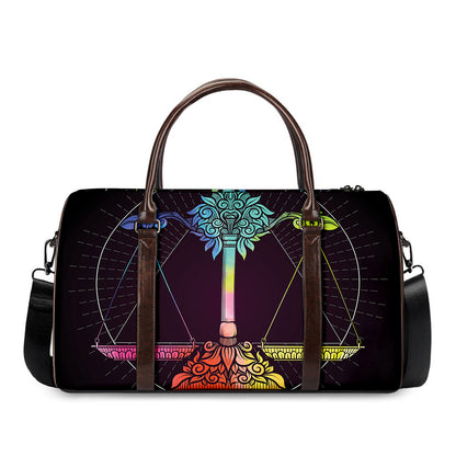Colorful Libra Sign Print Duffle Bag