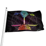 Colorful Libra Sign Print Flag
