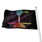 Colorful Libra Sign Print Flag