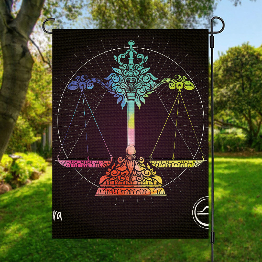 Colorful Libra Sign Print Garden Flag