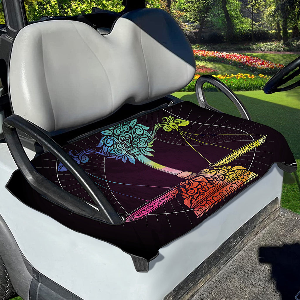 Colorful Libra Sign Print Golf Cart Seat Cover