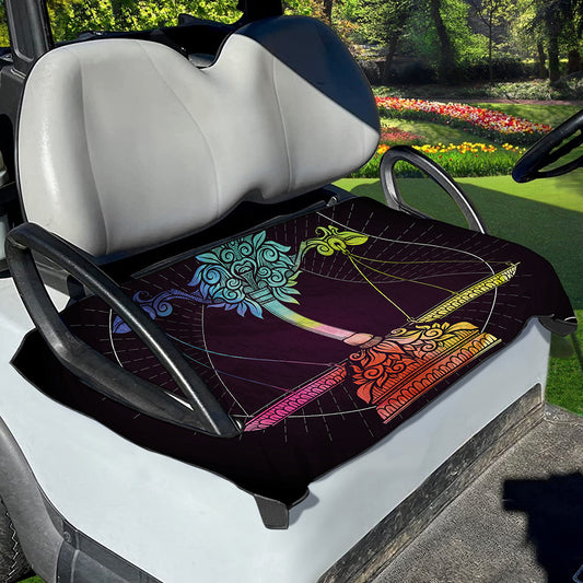 Colorful Libra Sign Print Golf Cart Seat Cover