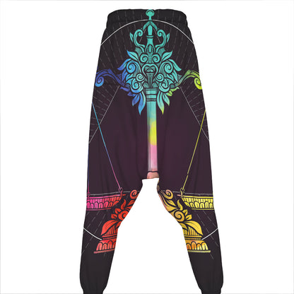 Colorful Libra Sign Print Hammer Pants