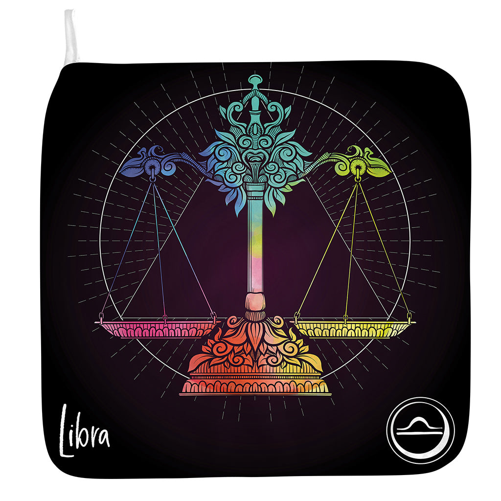 Colorful Libra Sign Print Hand Towel