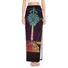 Colorful Libra Sign Print High Slit Maxi Skirt