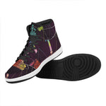 Colorful Libra Sign Print High Top Leather Sneakers