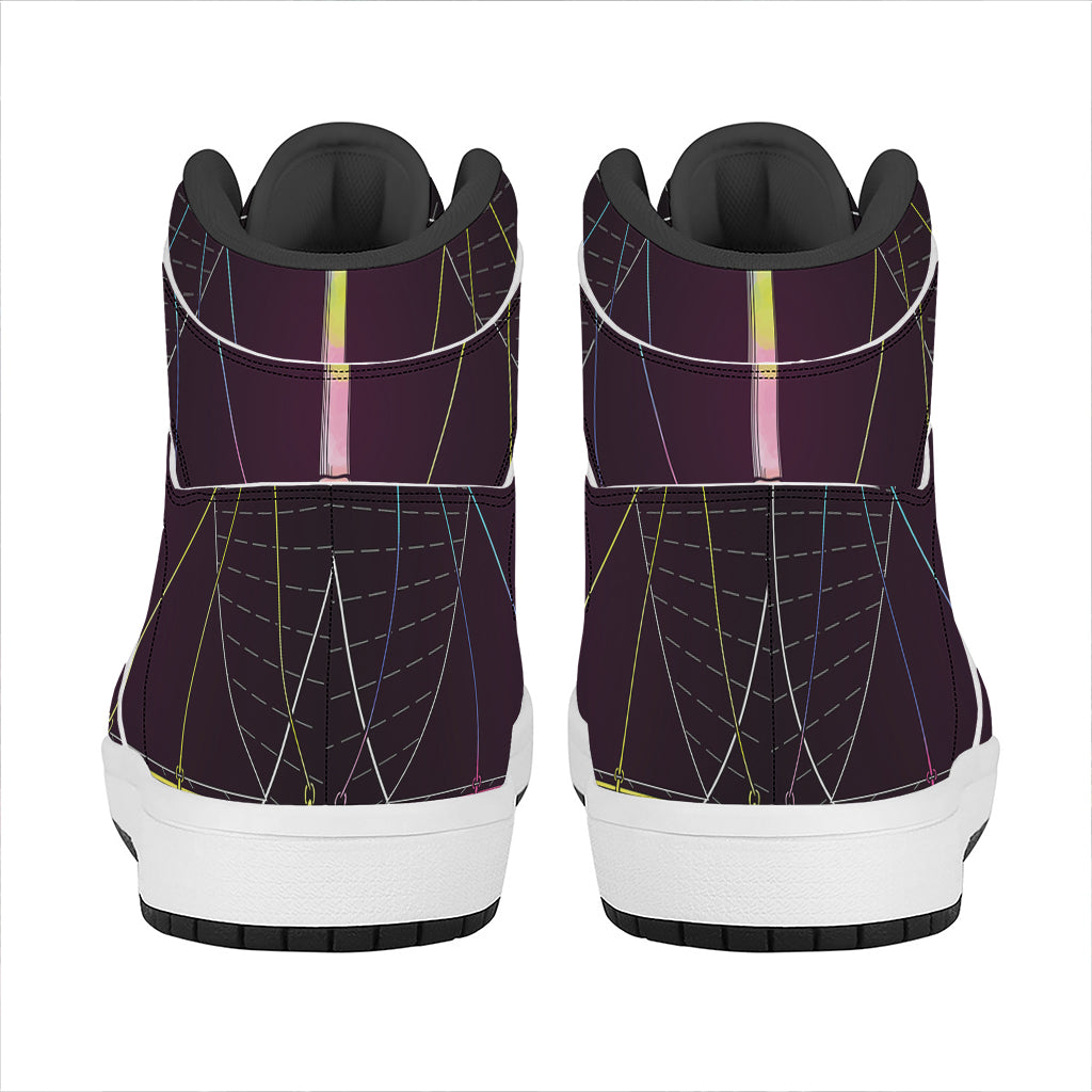 Colorful Libra Sign Print High Top Leather Sneakers