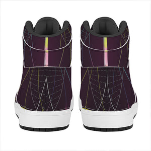 Colorful Libra Sign Print High Top Leather Sneakers