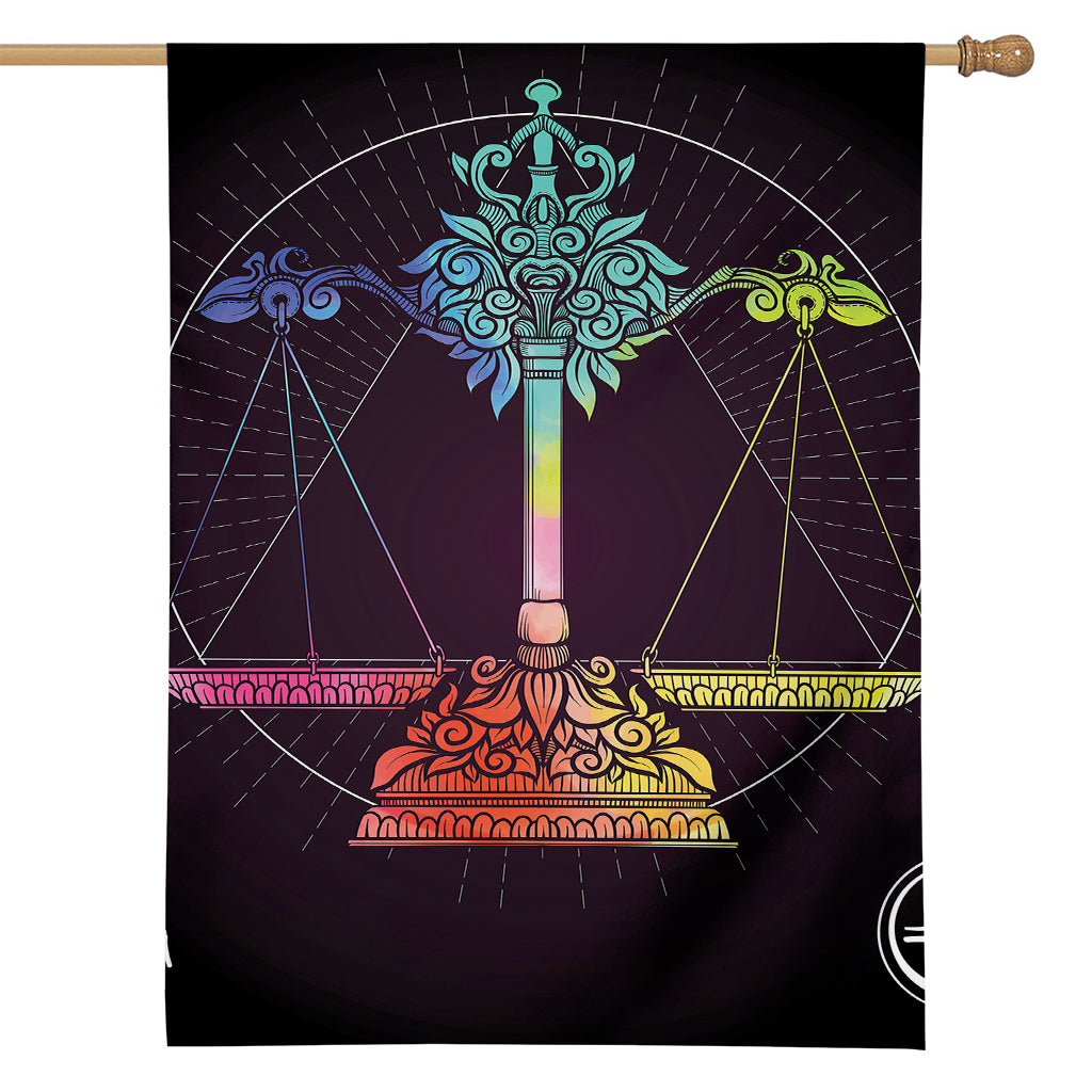 Colorful Libra Sign Print House Flag