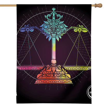 Colorful Libra Sign Print House Flag