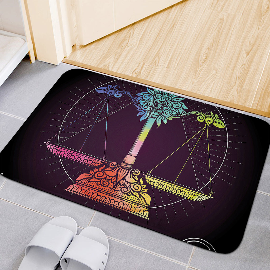 Colorful Libra Sign Print Indoor Door Mat