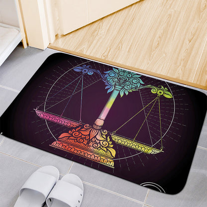 Colorful Libra Sign Print Indoor Door Mat
