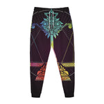 Colorful Libra Sign Print Jogger Pants