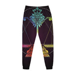 Colorful Libra Sign Print Jogger Pants