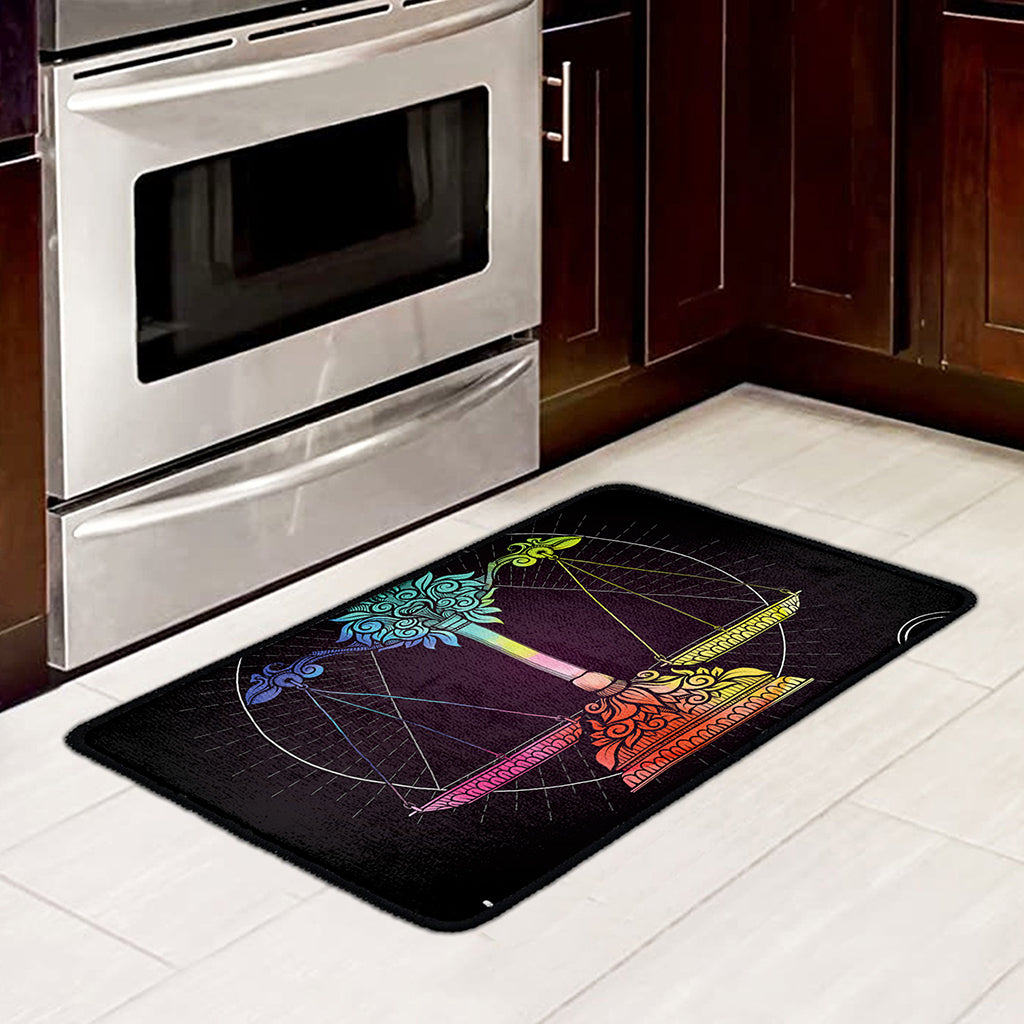 Colorful Libra Sign Print Kitchen Mat