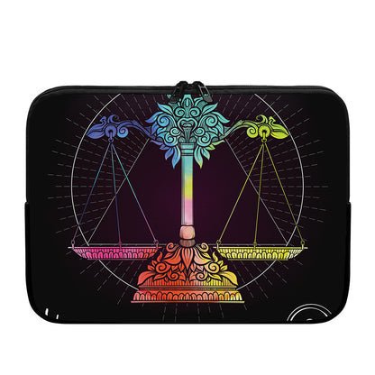 Colorful Libra Sign Print Laptop Sleeve