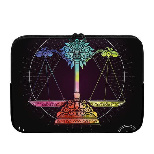Colorful Libra Sign Print Laptop Sleeve