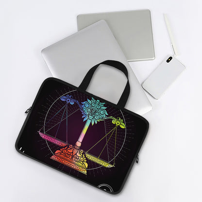 Colorful Libra Sign Print Laptop Sleeve With Handle