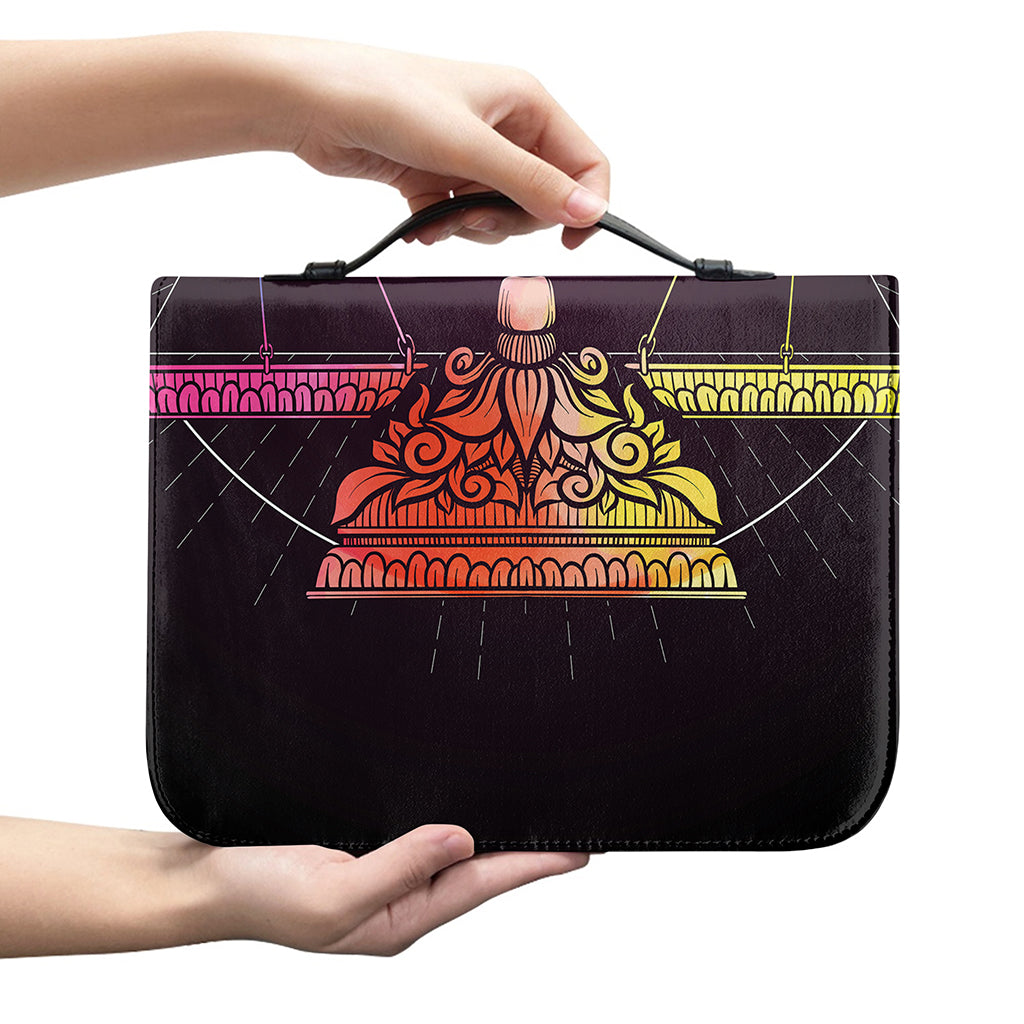 Colorful Libra Sign Print Leather Bible Cover