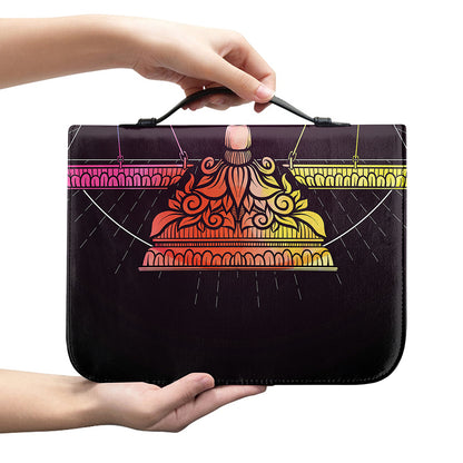 Colorful Libra Sign Print Leather Bible Cover